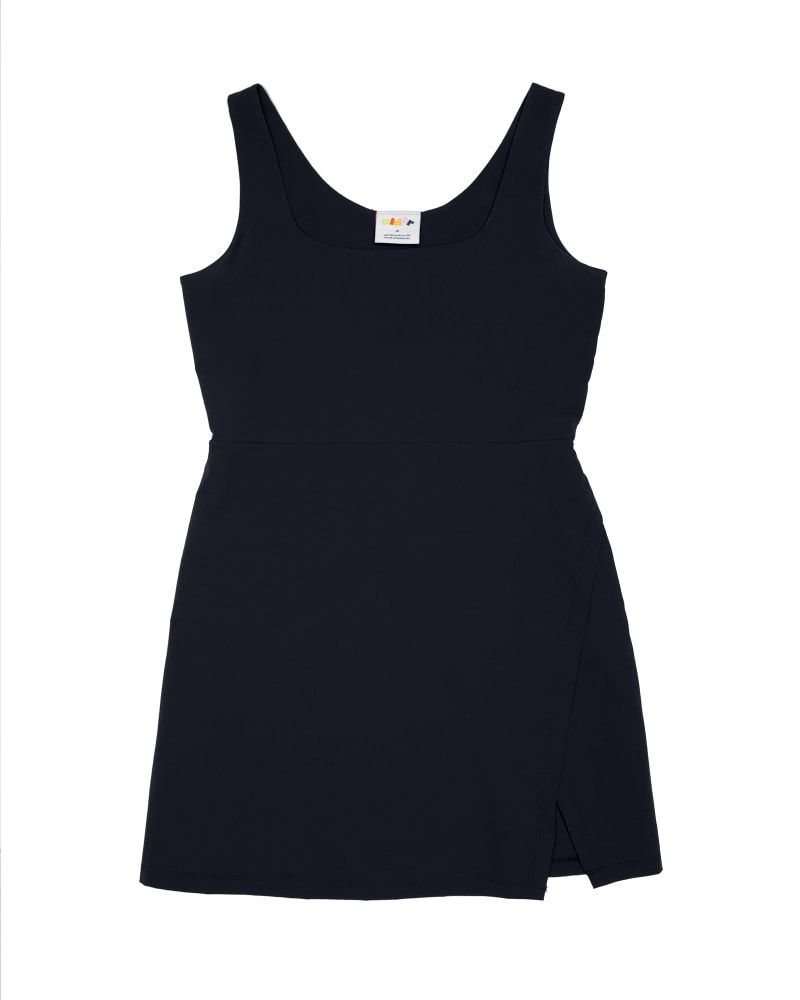 Front of a size 2X get dirty dress 2.0 in Black by alder apparel. | dia_product_style_image_id:301380